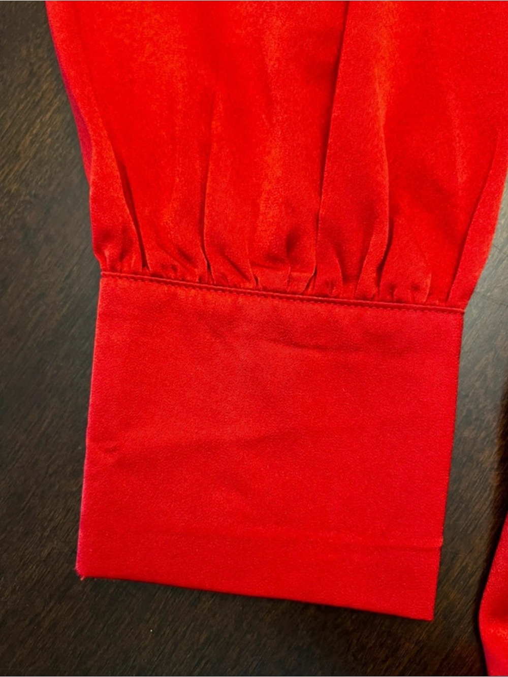 Red Long-Sleeve Ruffle-Hem Mini Dress - Picture 3 of 7